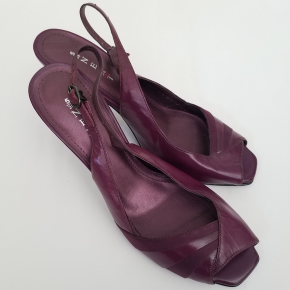 Purple peep toe heels from the 80s - Picture 3 of 4